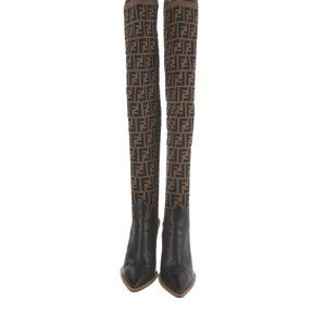 FENDI Zucca FF Logo Printed Sock Boots